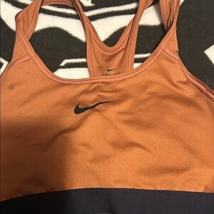 Nike Women's Sports Bra - Rust and Black
